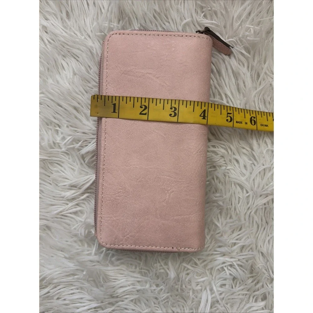 Born Concept Wallet Pink Floral Embossed Millstone Deluxe Card Bill Coin Slots